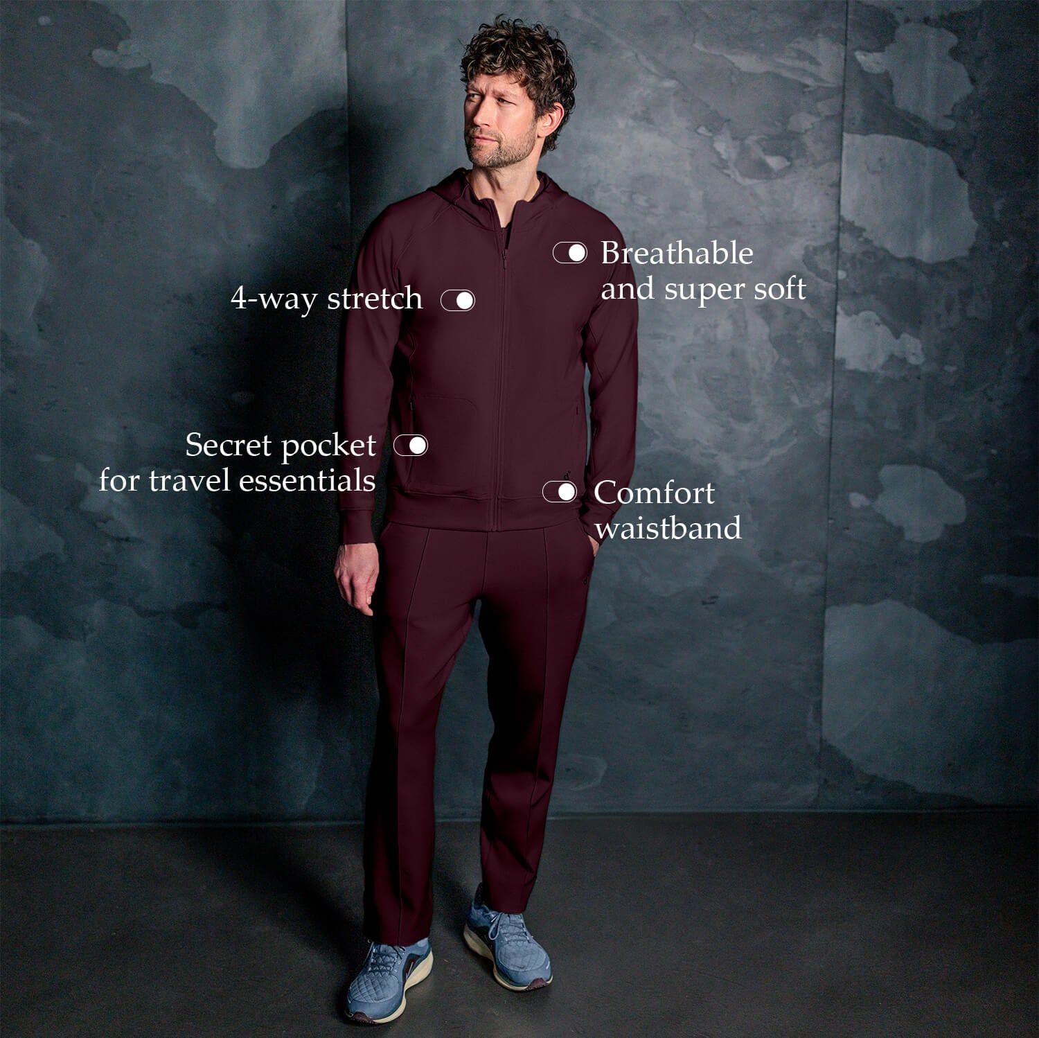 Comfortable travel pants men || Mulberry