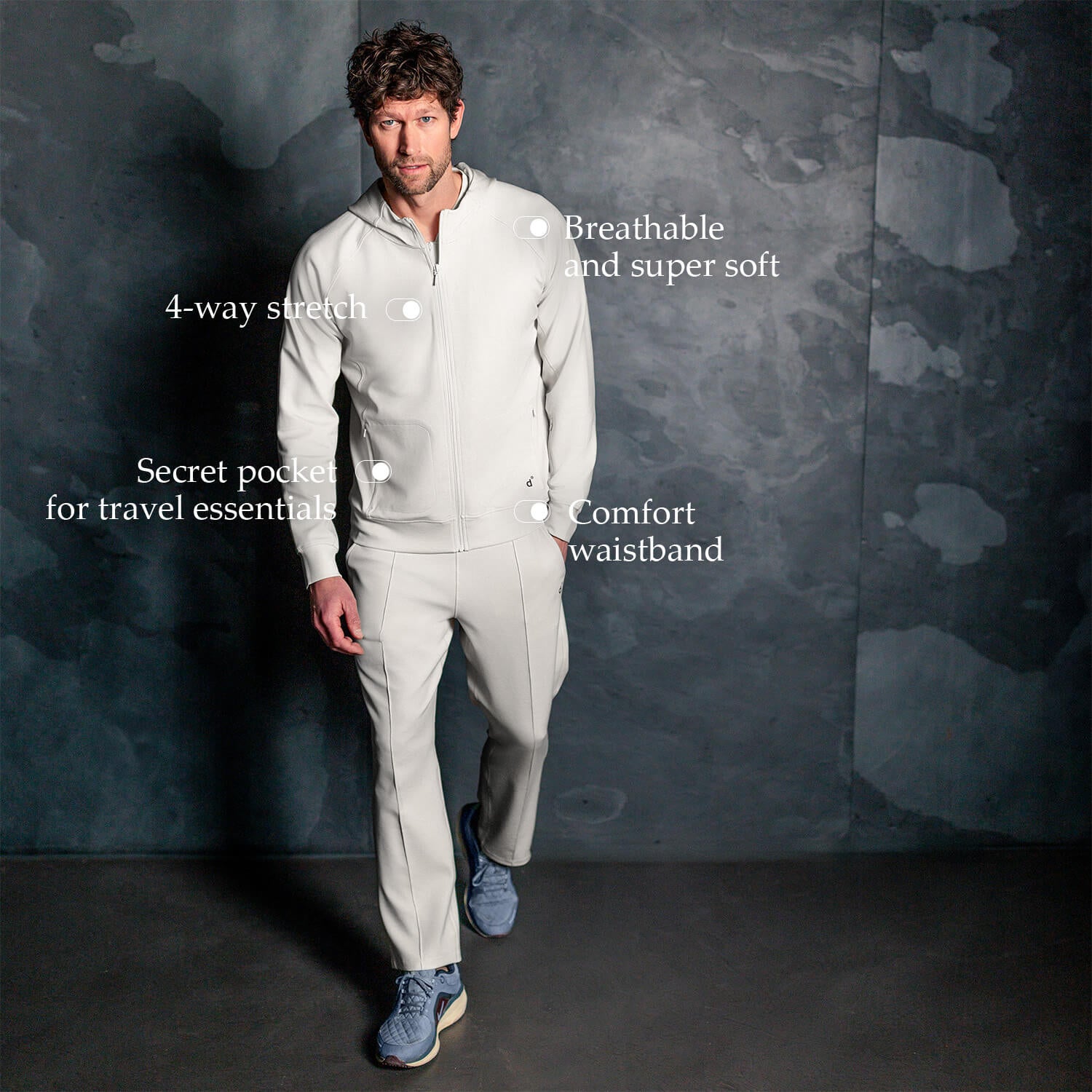 Comfortable travel pants men || Sandstone