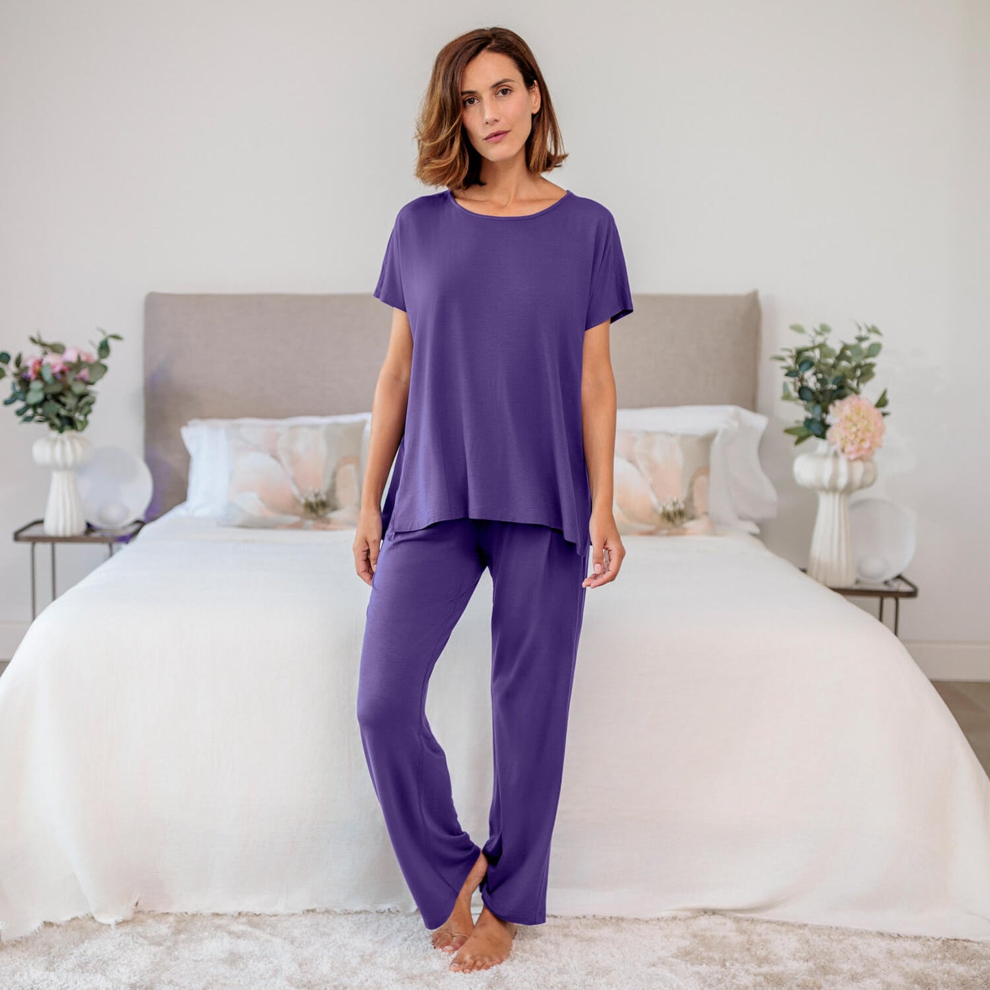 Wide sleep t-shirt || Deep purple