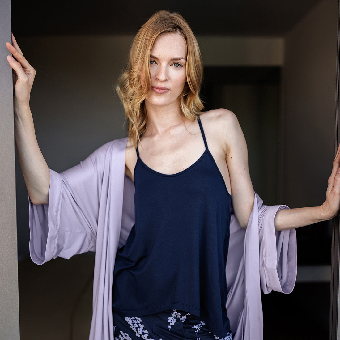 Cooling slip top || Navy blue