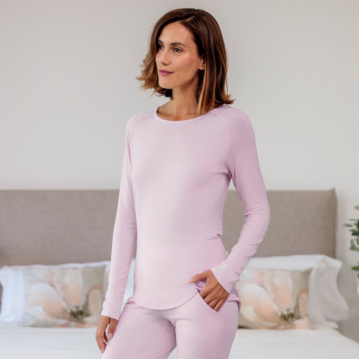 Slaaptop met lange mouwen | Pink blush