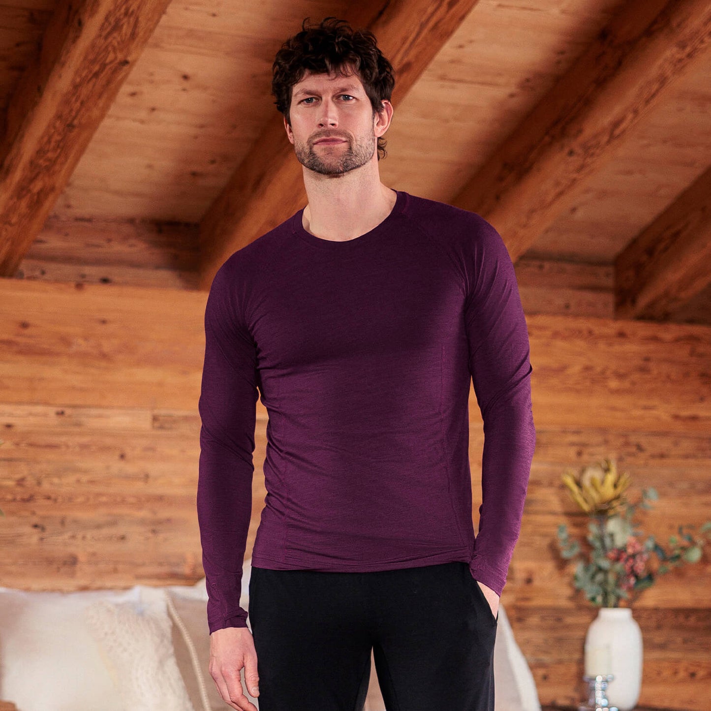 Thermal pajamas mens || VELVET BERRY