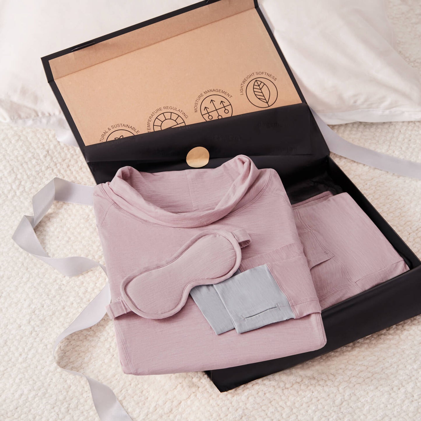 Geschenkset pyjama Dusty pink melange