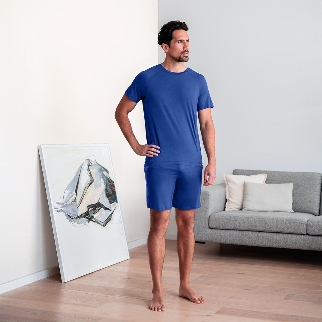 Cooling pajamas mens || Azure blue