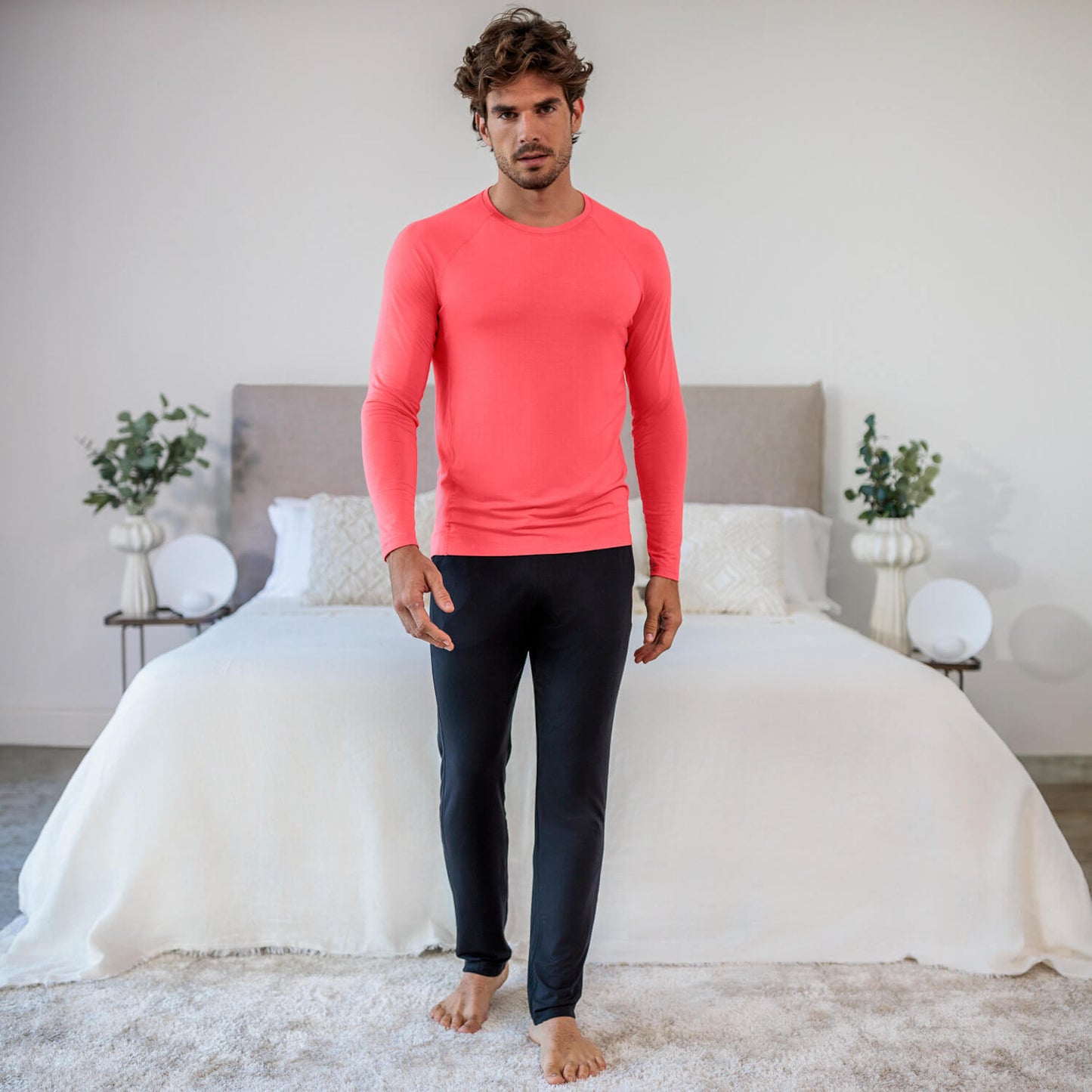 Long sleeve t-shirt men || Coral blaze