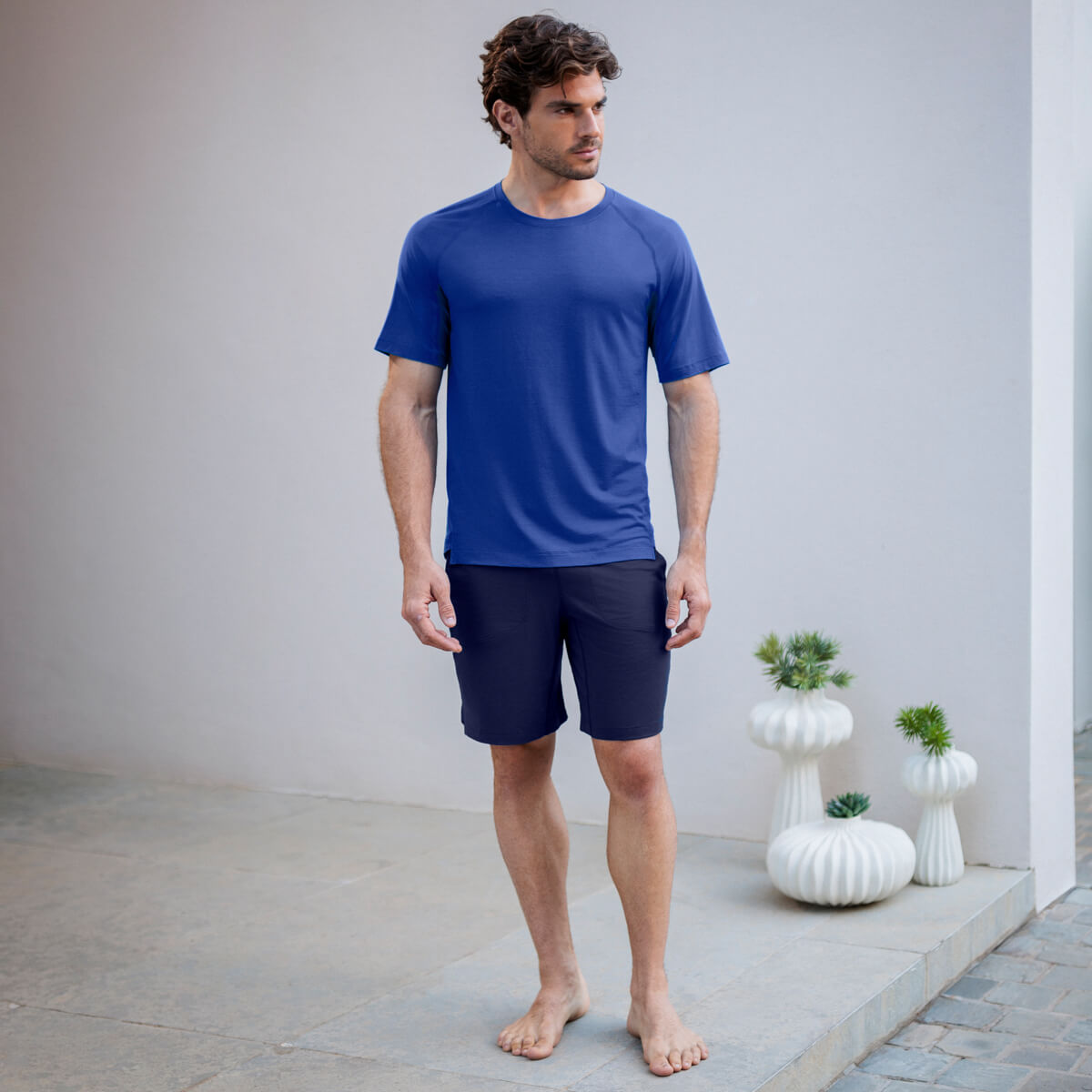 Muscle recovery sleep shorts men || Navy