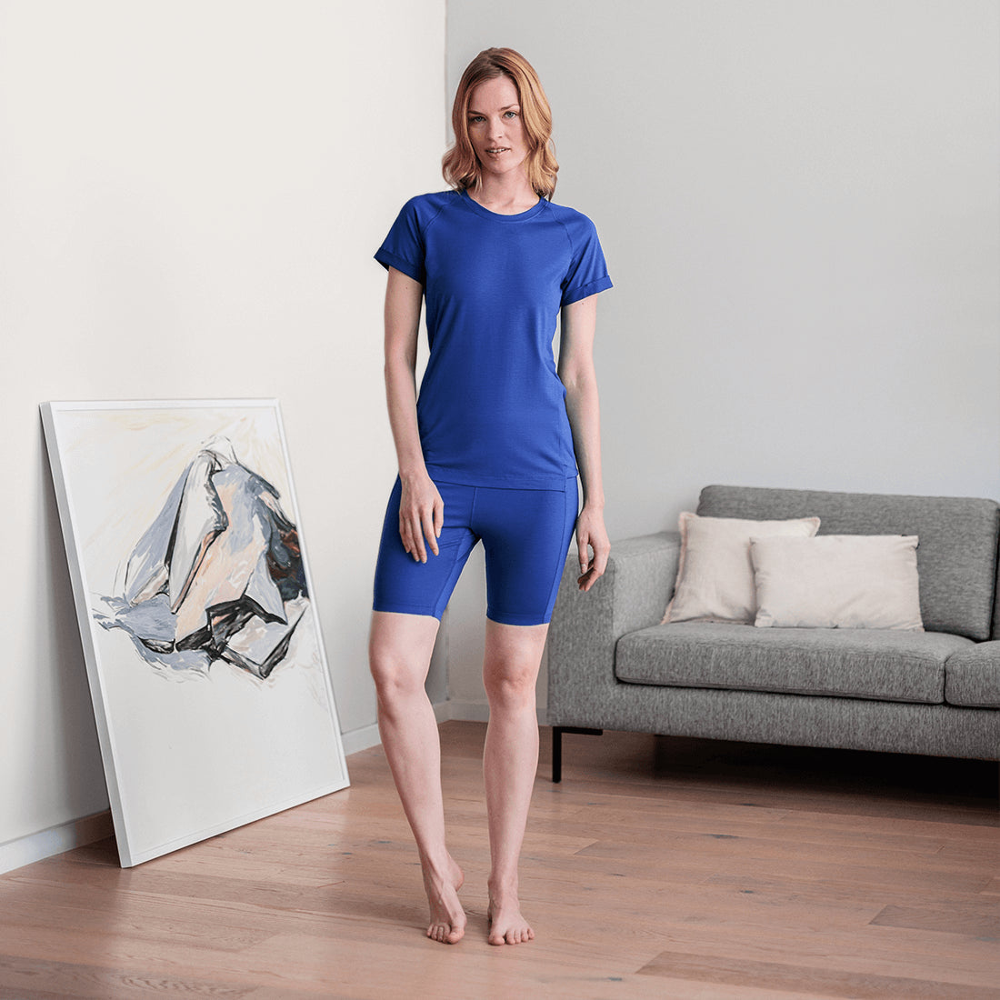 recovery boosting pajama shorts || Azure blue