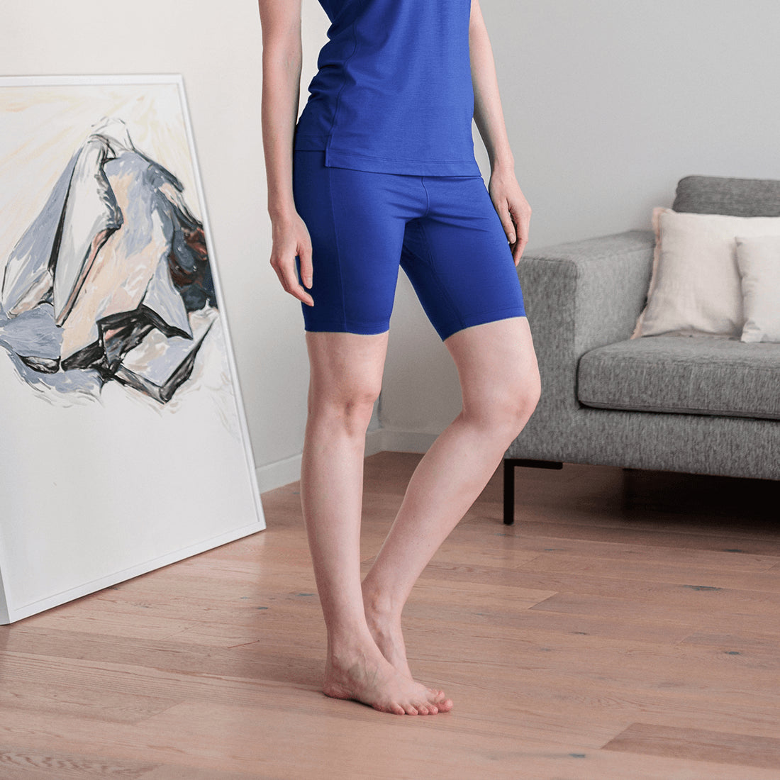 recovery boosting pajama shorts || Azure blue