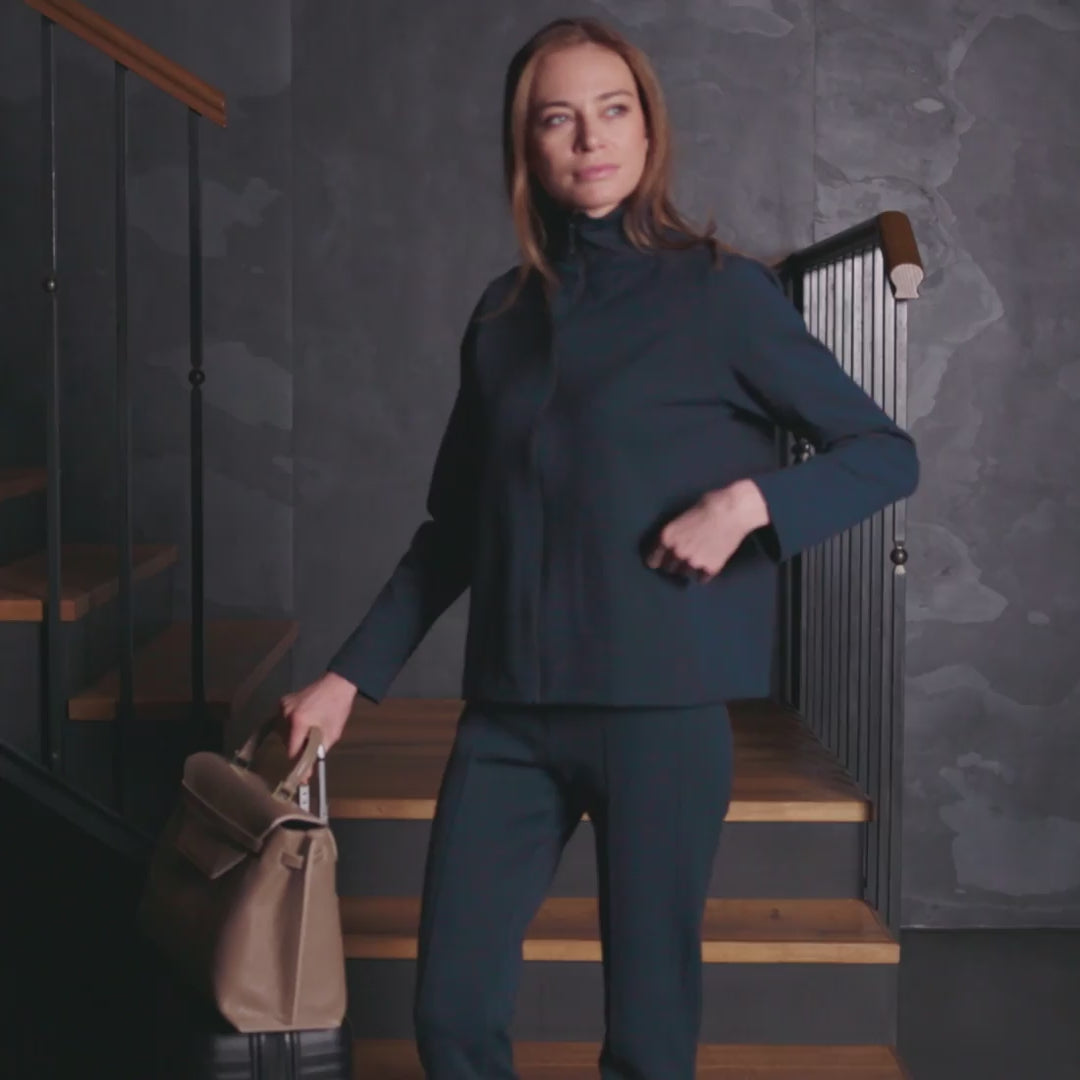 Travel jacket women || Navy blue