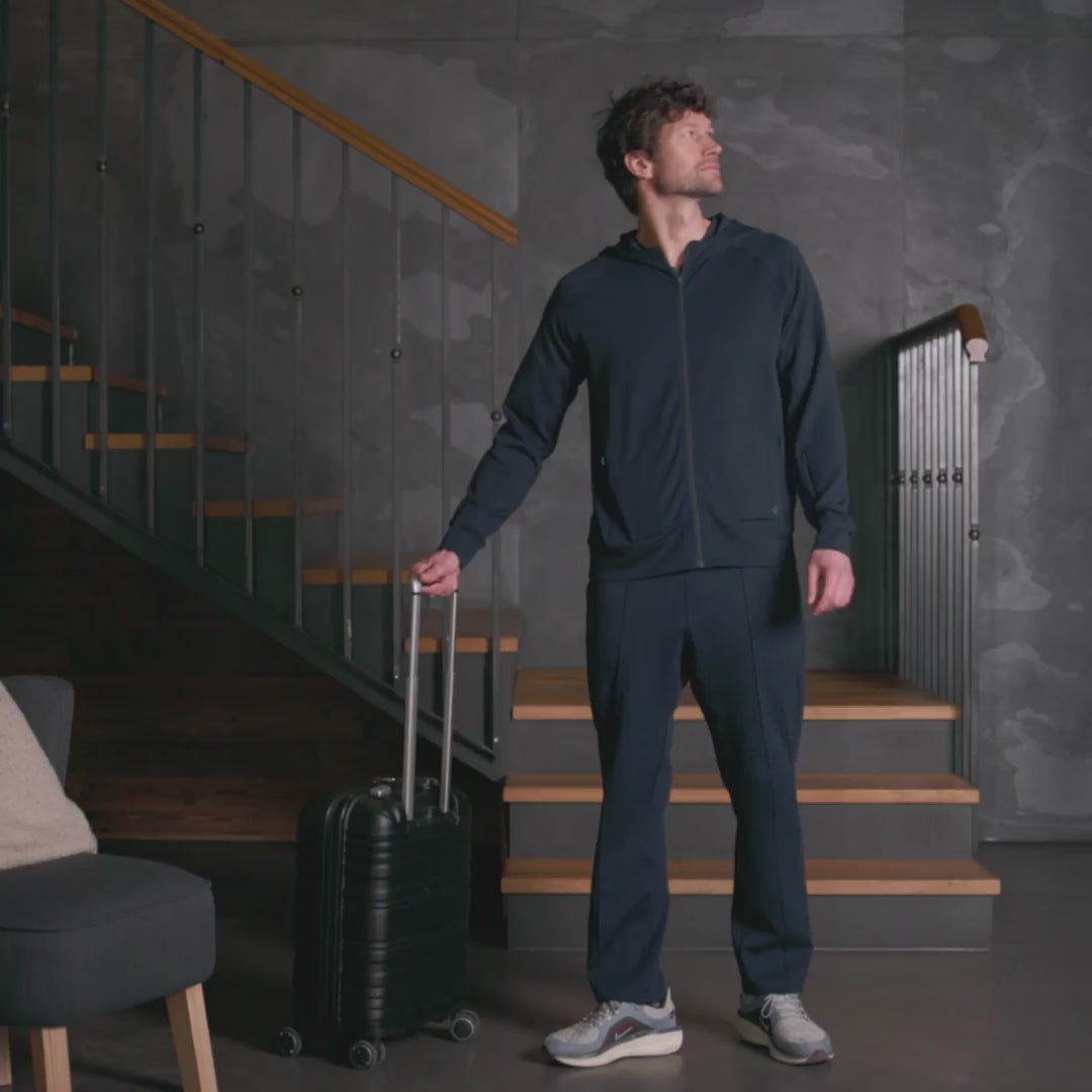 Comfortable travel pants men || Navy blue