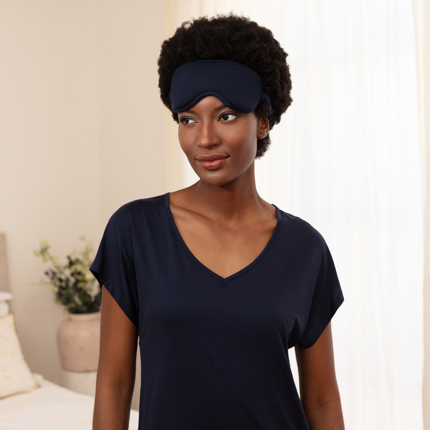 Verkoelend slaapmasker | Navy blue