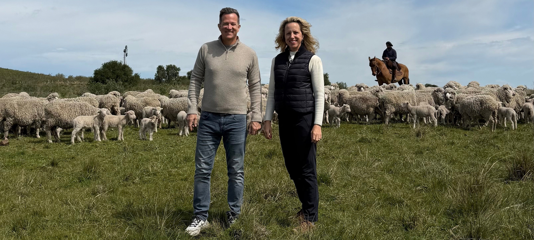Dagsmejan founders visiting NATIVA merino wool farms in Uruguay