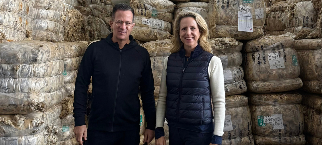 Dagsmejan co-founders visiting the Lanas Trinidad wool mill in Uruguay