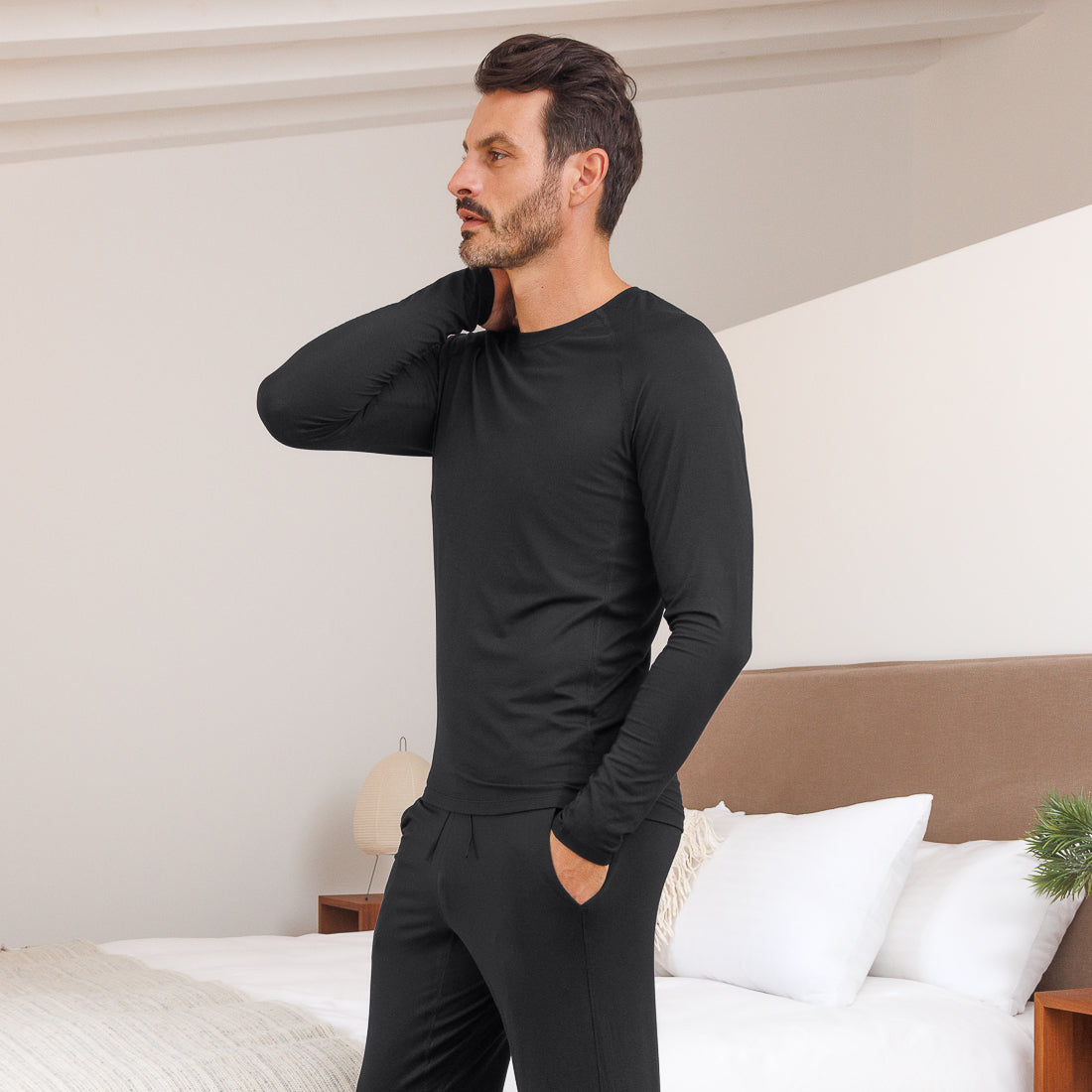 Balance long sleeves shirt men || Black