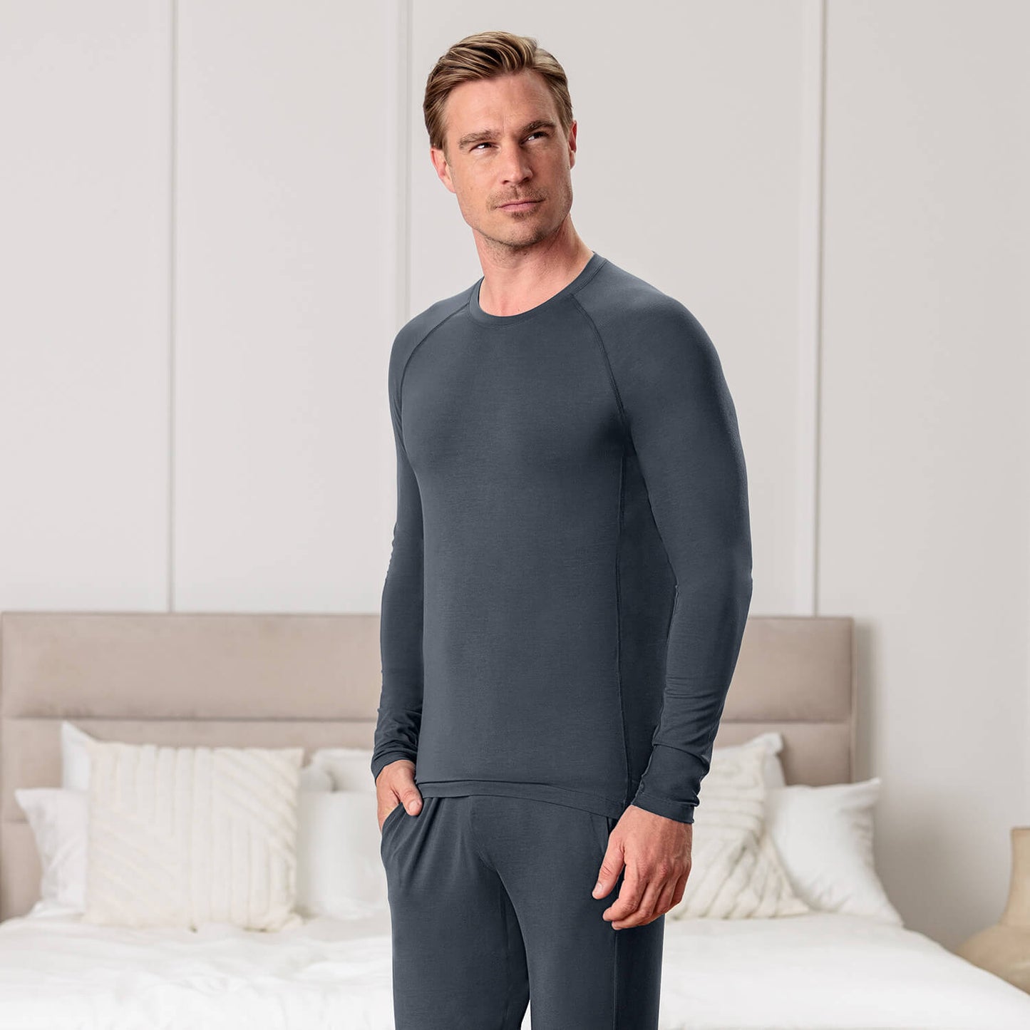 Balance long sleeves shirt men || Deep grey