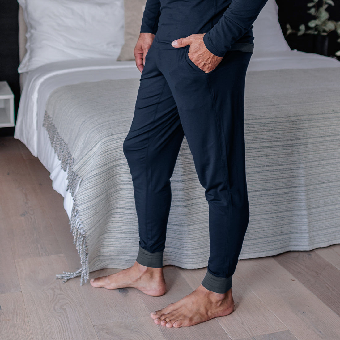 Pajama pants side || Midnight blue