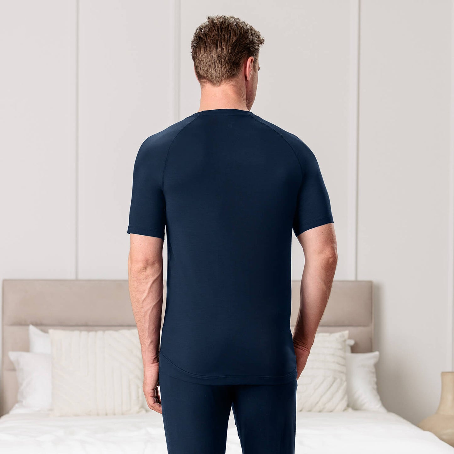 Moisture wicking pajamas top men || Midnight blue