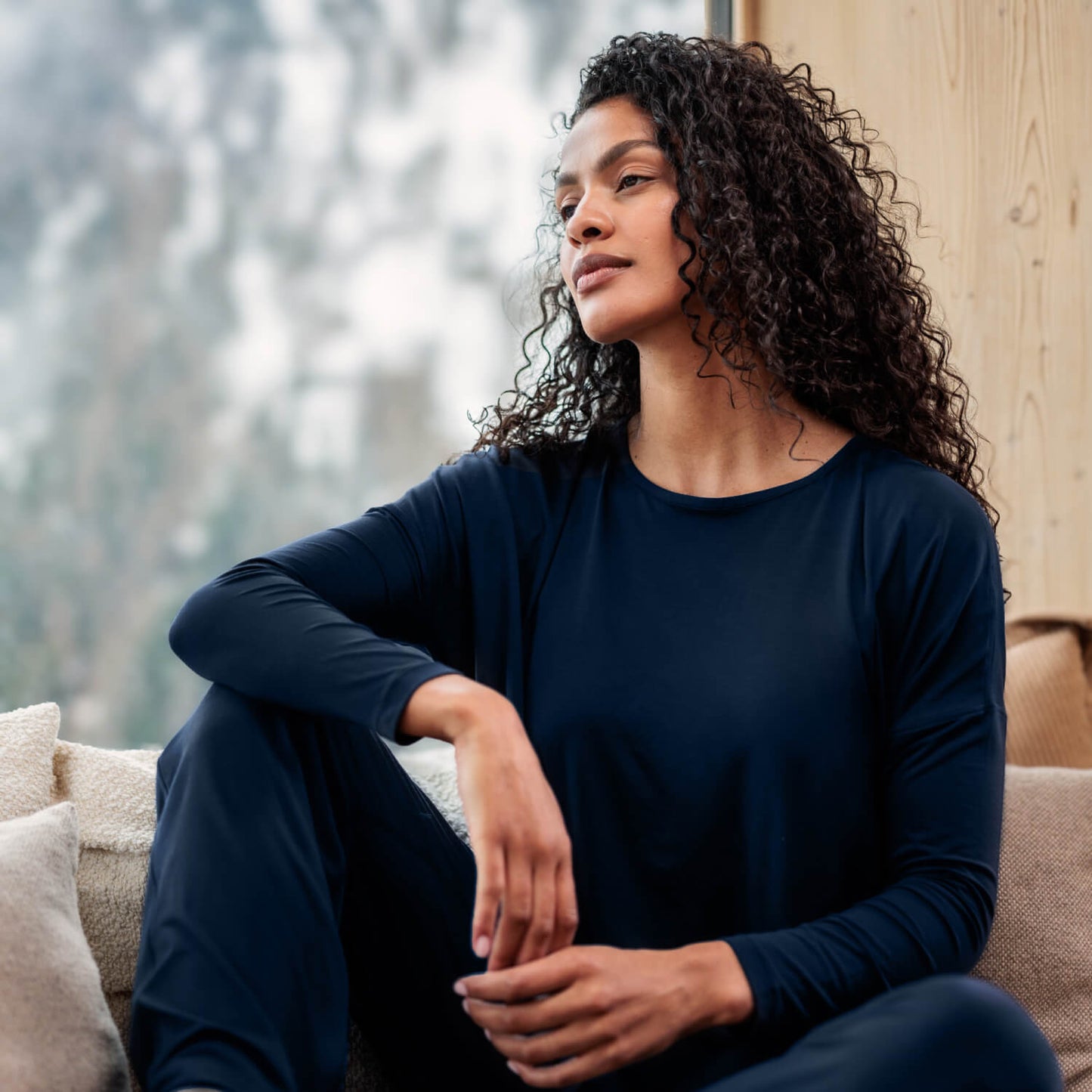 Moisture wicking sleep shirt || Midnight blue