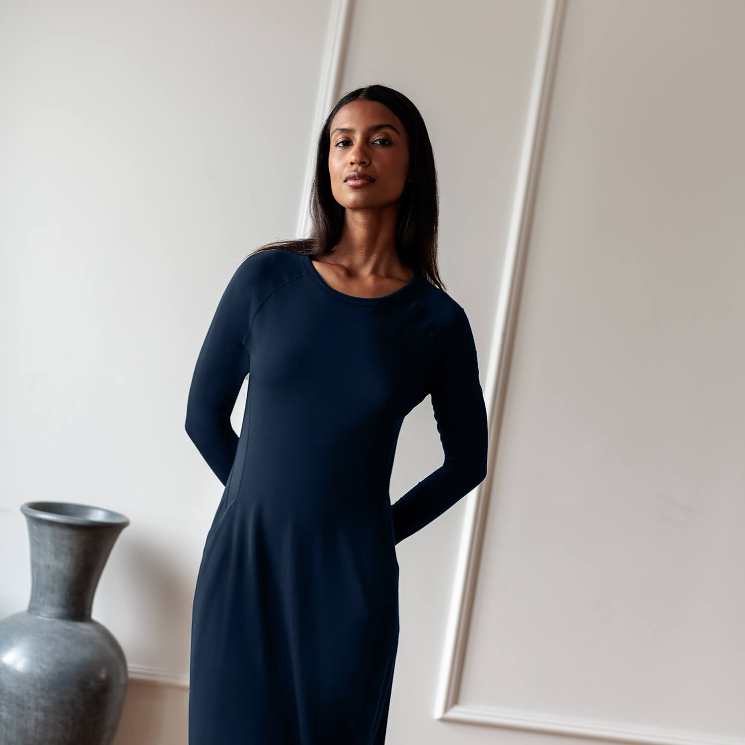 Moisture wicking nightgown || Midnight blue