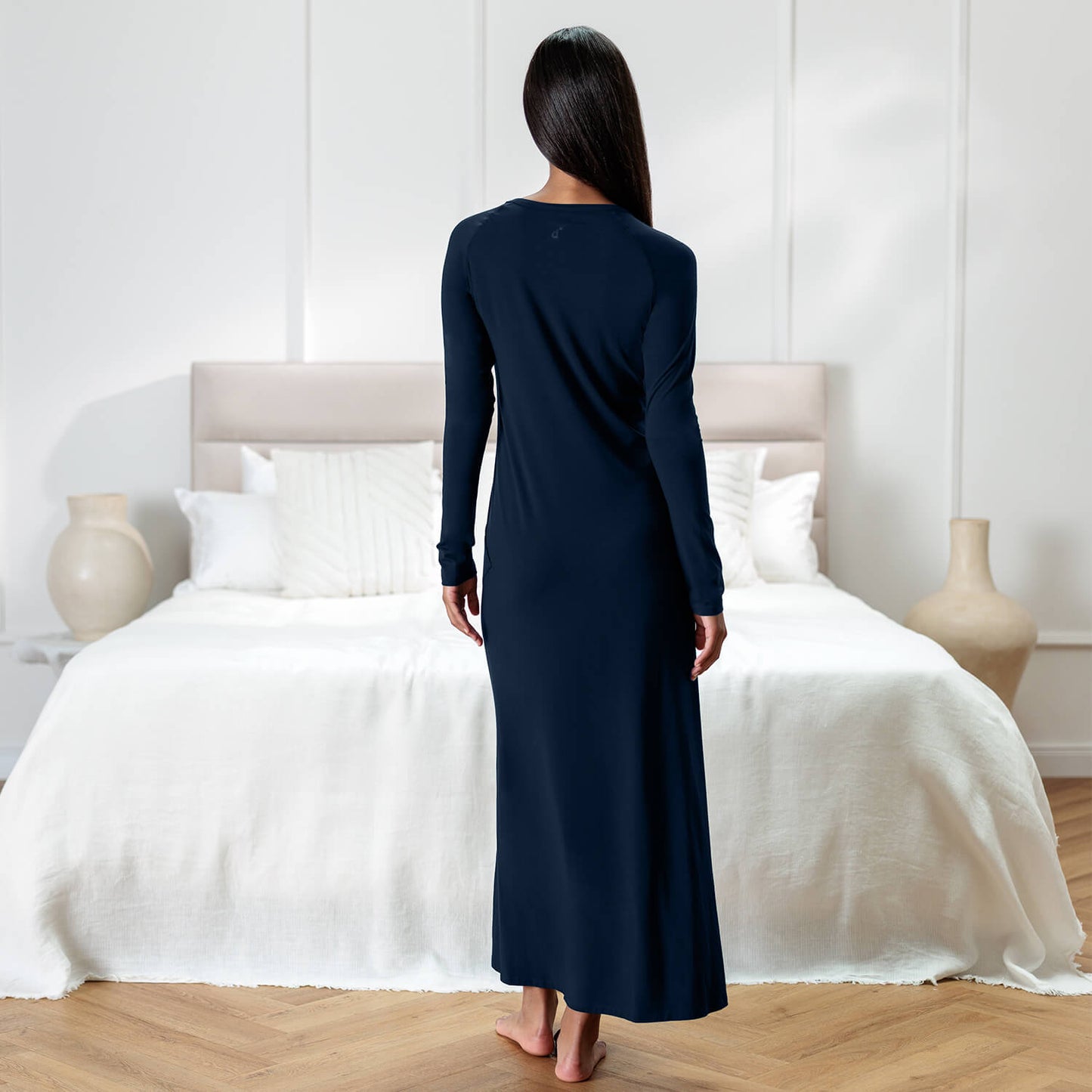 Moisture wicking nightgown || Midnight blue