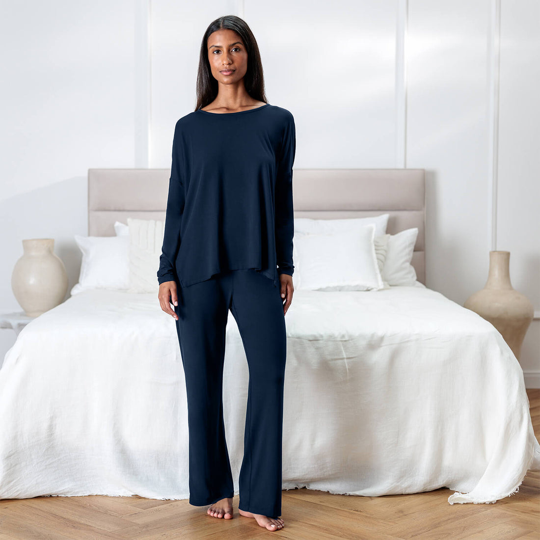 Moisture wicking sleep shirt || Midnight blue