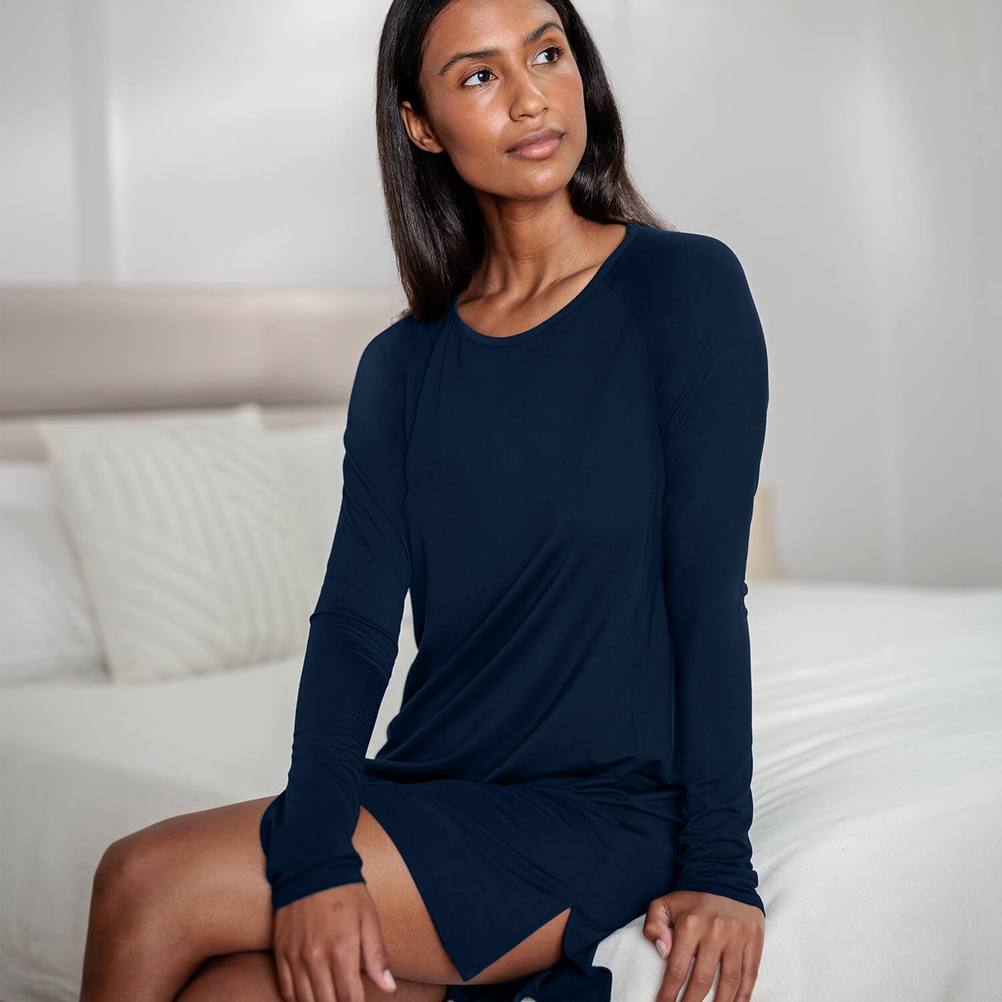 Balance sleepshirt long sleeves  || Midnight blue