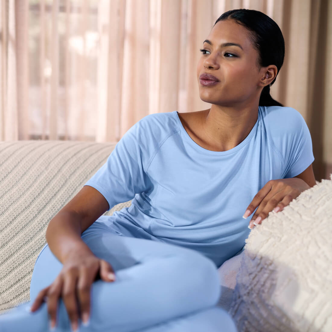 Sleep T-shirt women || Pale blue