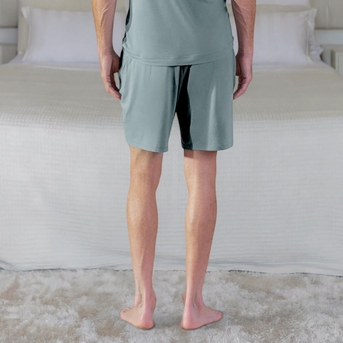 Men’s sleepwear for skin renewal || Frosted sage
