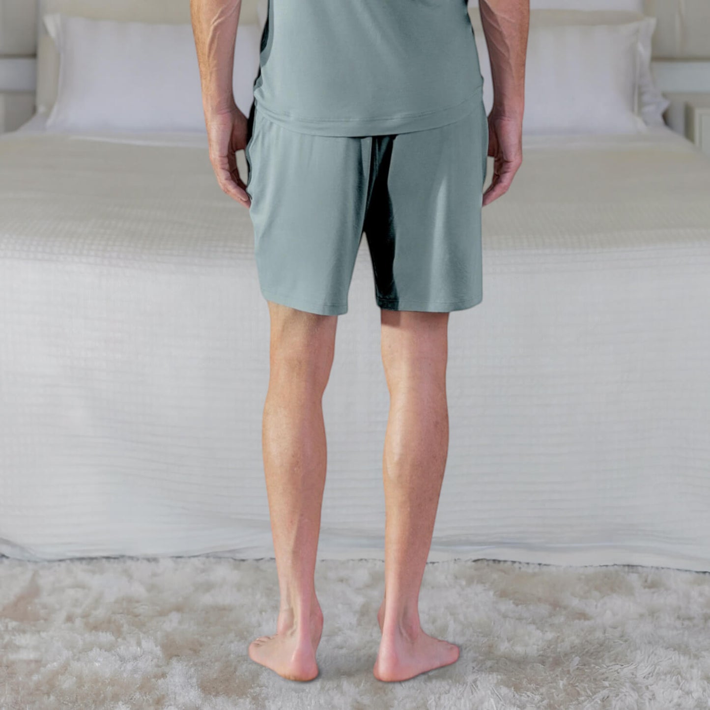 Men’s sleepwear for skin renewal || Frosted sage