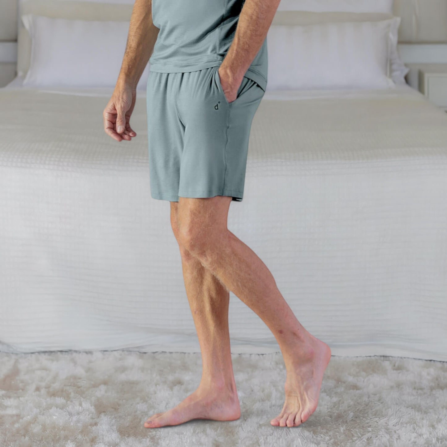 Men’s sleepwear for skin renewal || Frosted sage