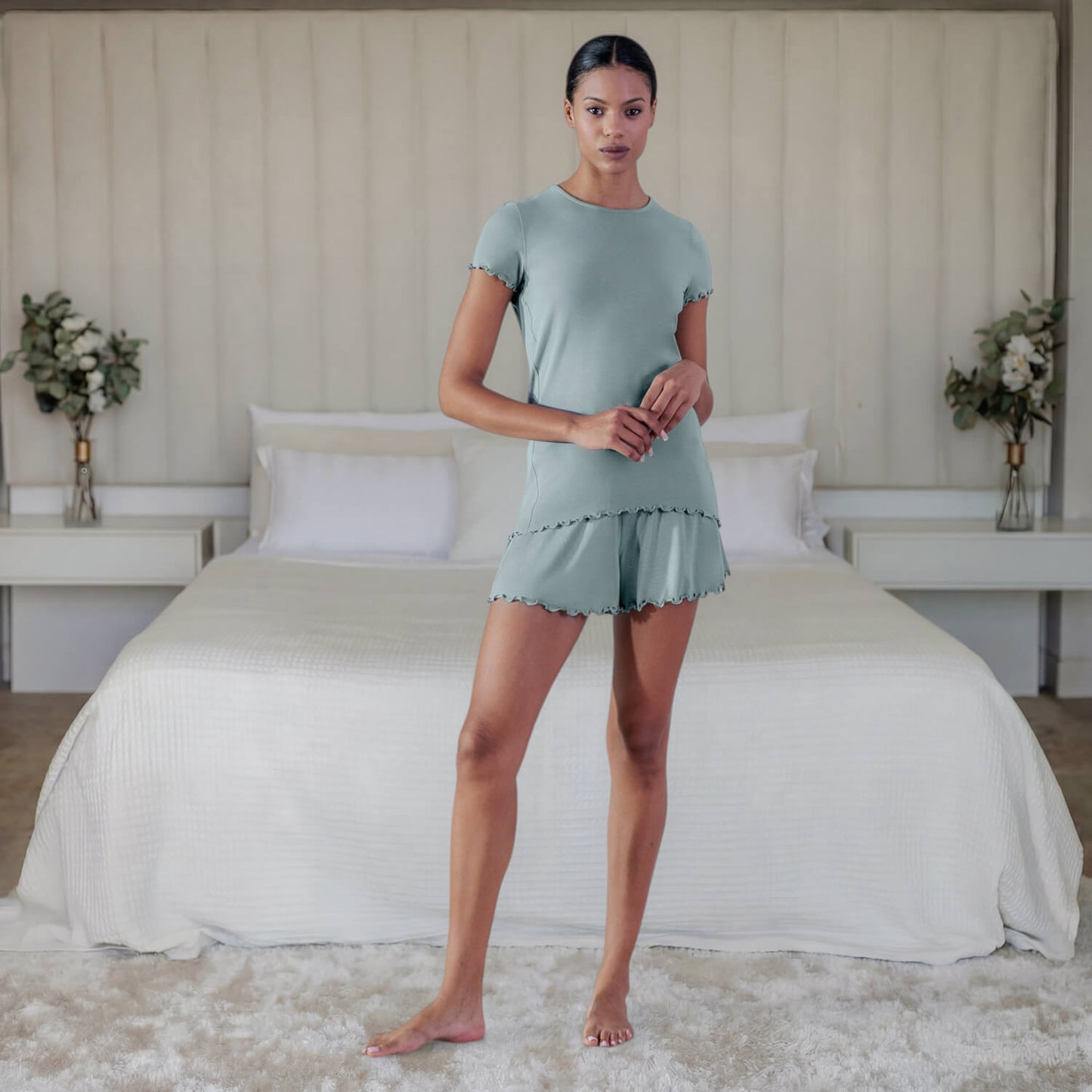 Collagen infused sleepwear for women || Frosted Sage