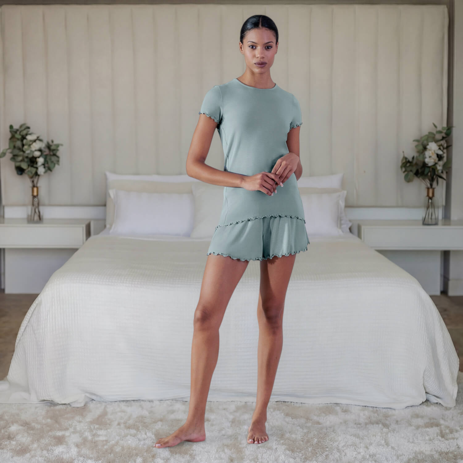 Collagen infused sleepwear for women || Frosted Sage