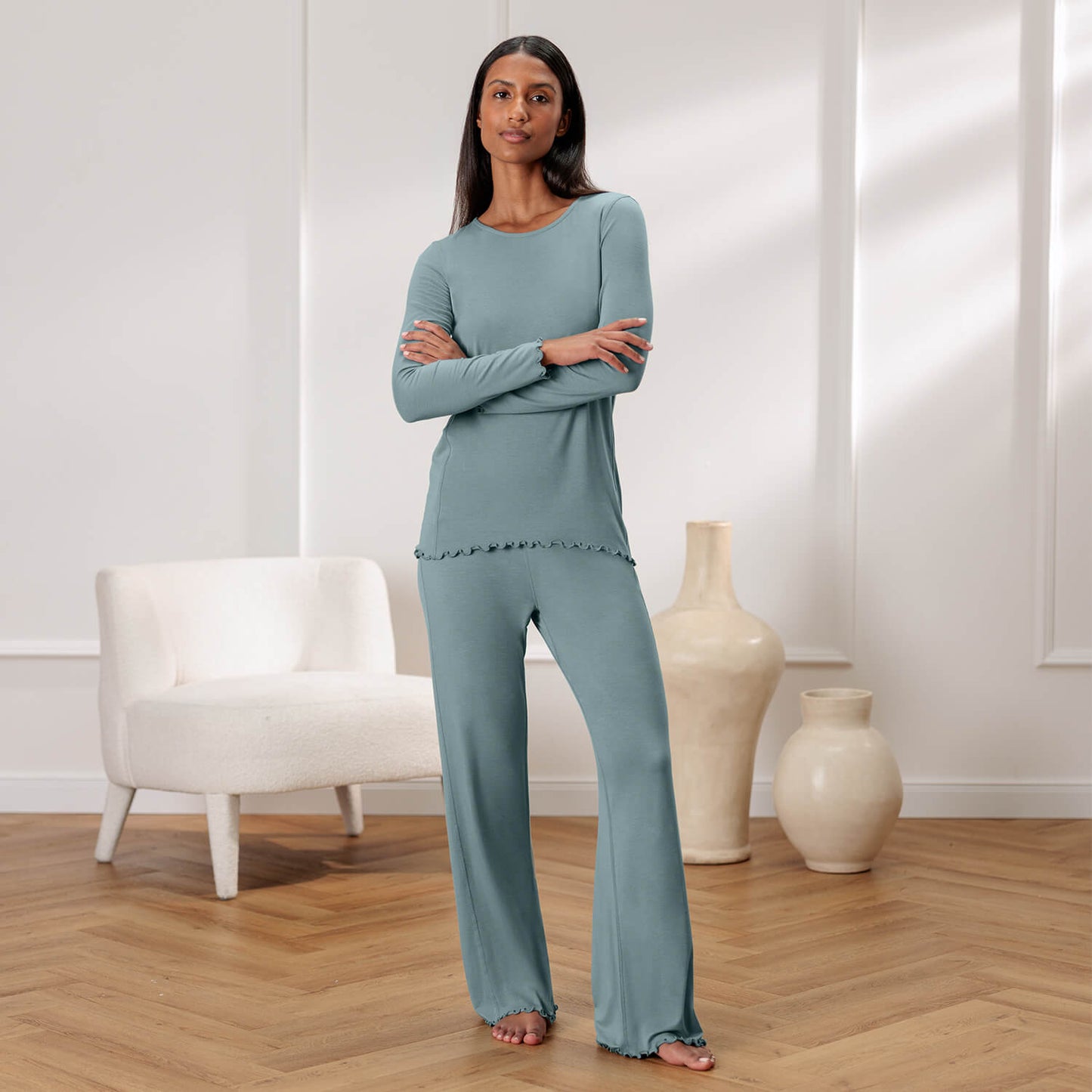 Women's sleepwear for skin renewal || Frosted sage