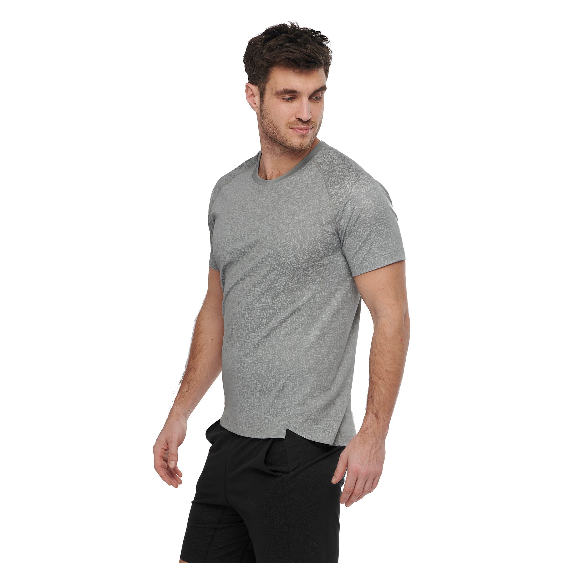 Muscle recovery black sleep t-shirt men || Silver
