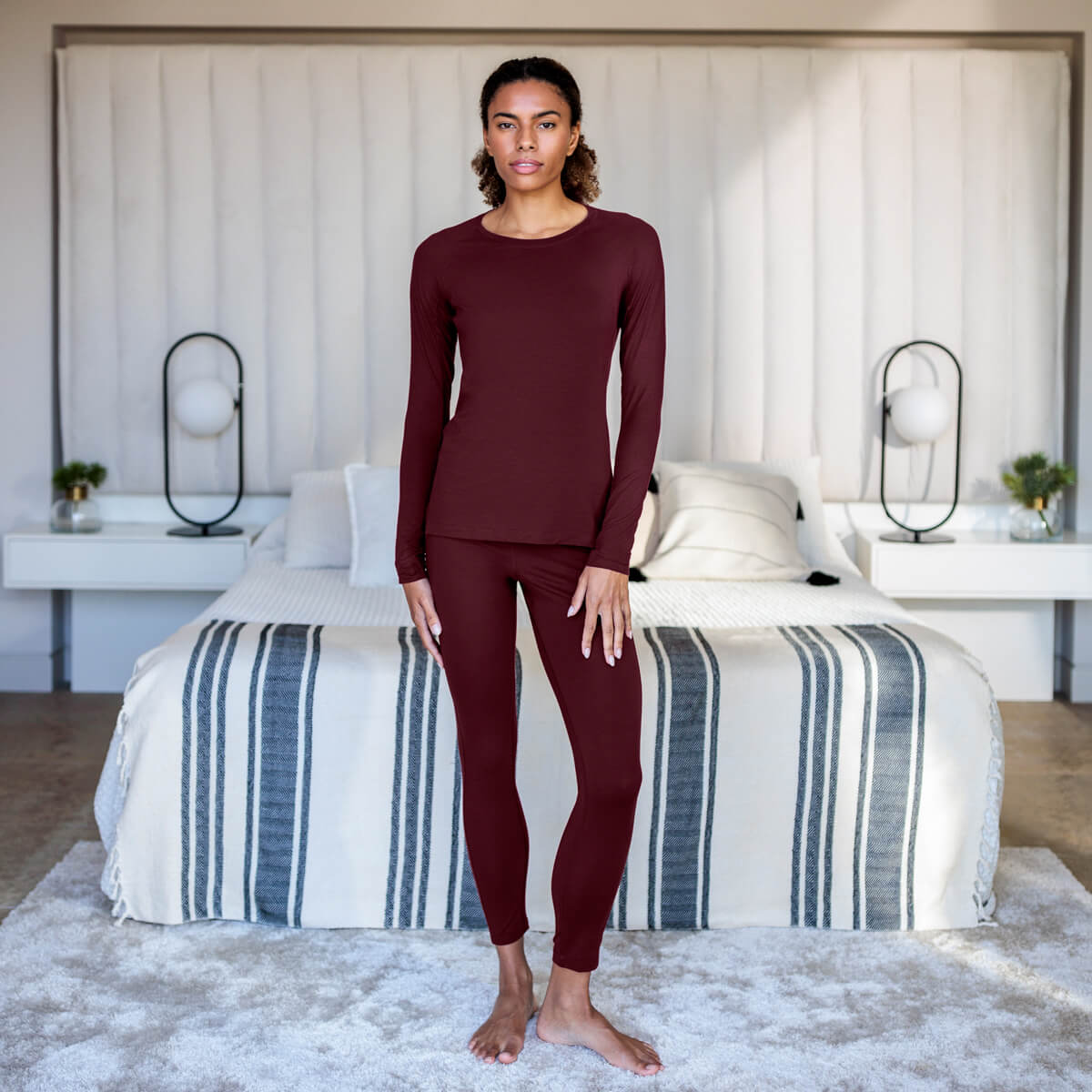 Performance sleepwear for women || Burgundy