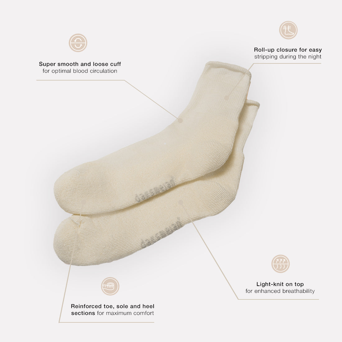 Sleep socks || Off White || en