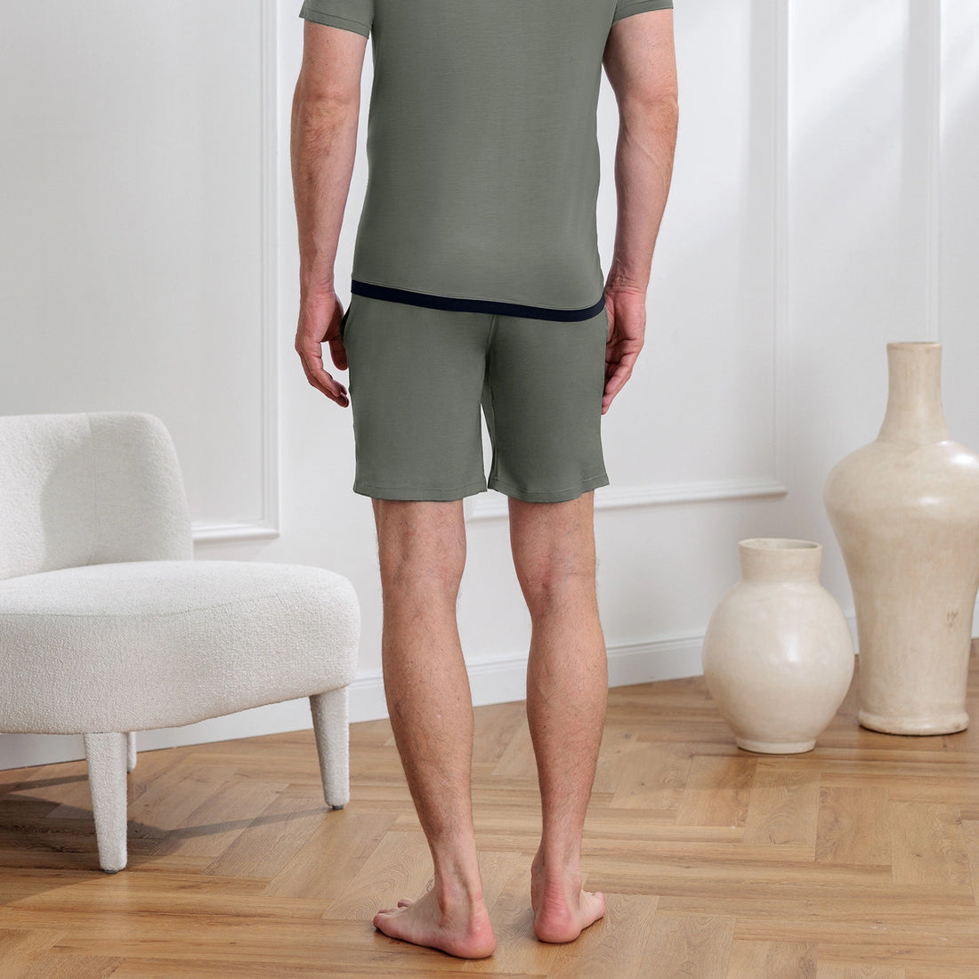 Sleep shorts men || Sage