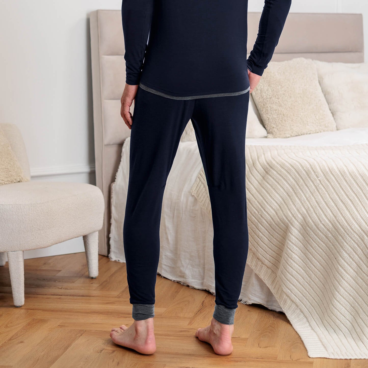 Mens wool pyjama pants || Winter night melange