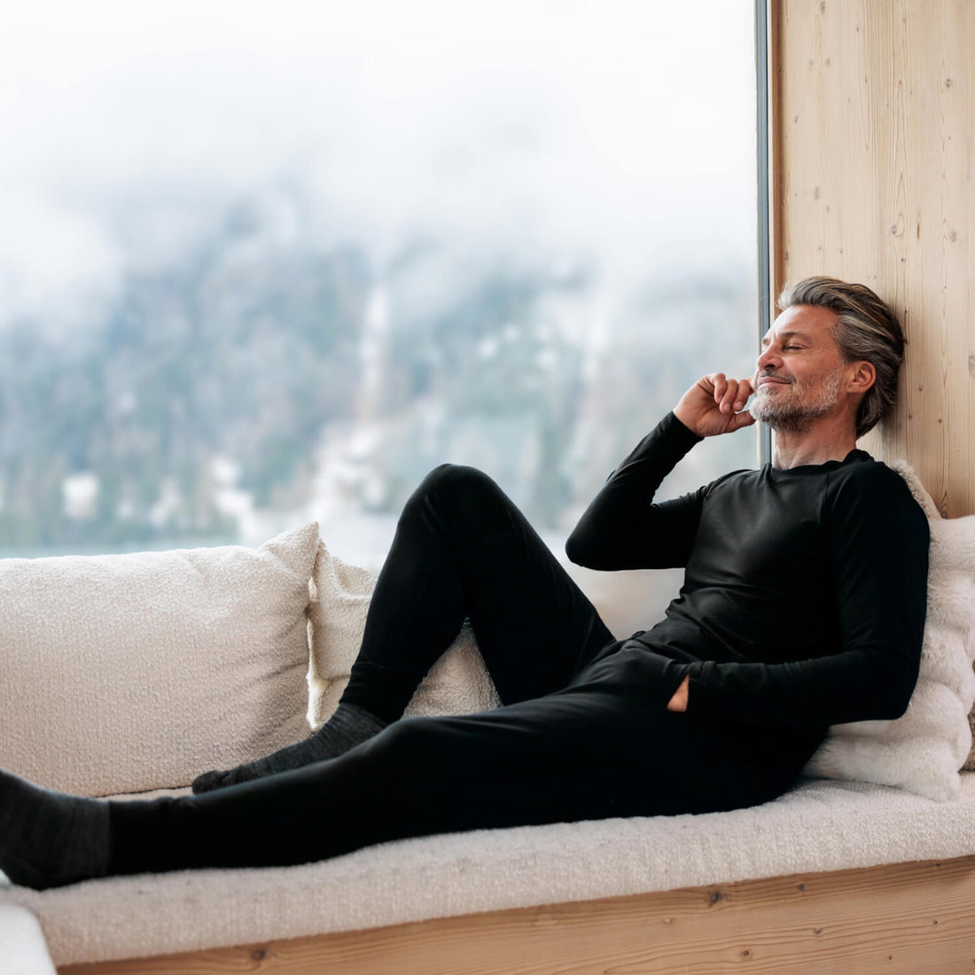 Thermal pajamas mens || Black