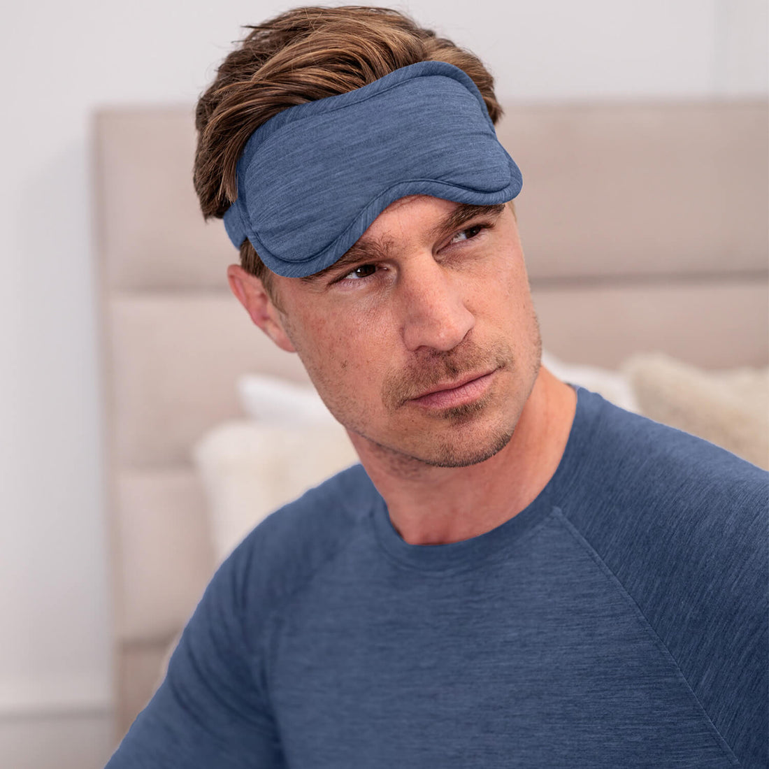 Merino sleep mask || Blue melange