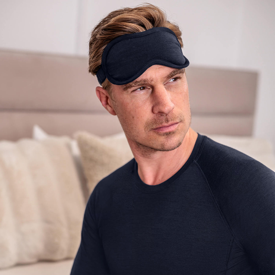Merino sleep mask || Winter night melange