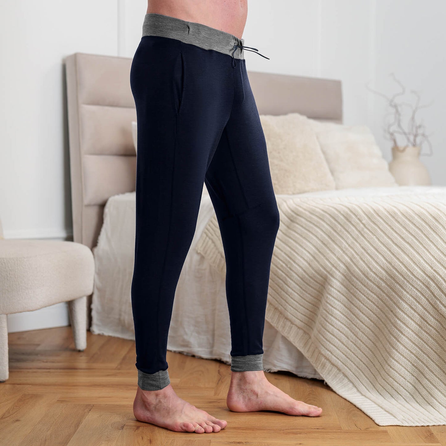 Mens wool pyjama pants || Winter night melange