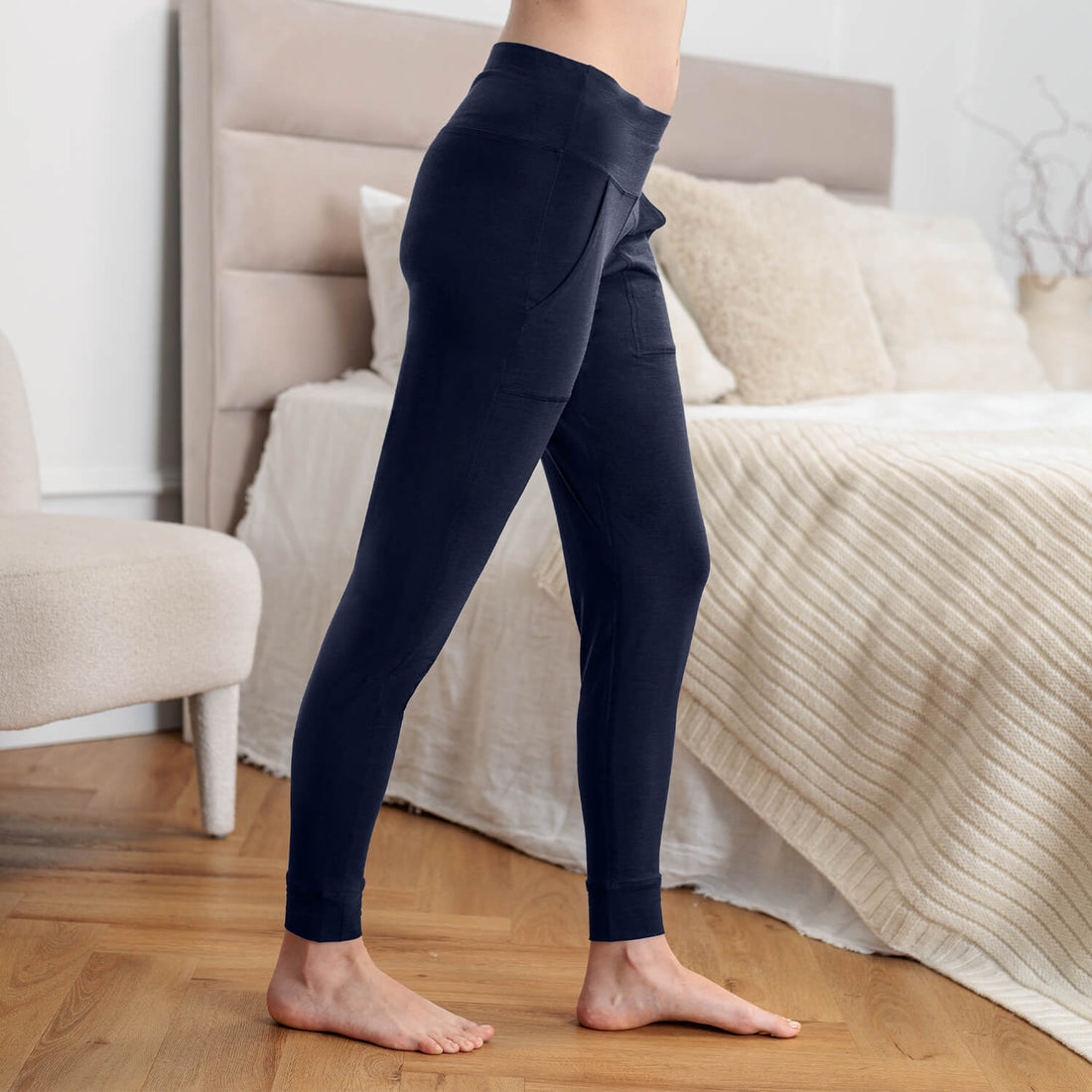 Merino wool pajamas pants women || Winter night melange
