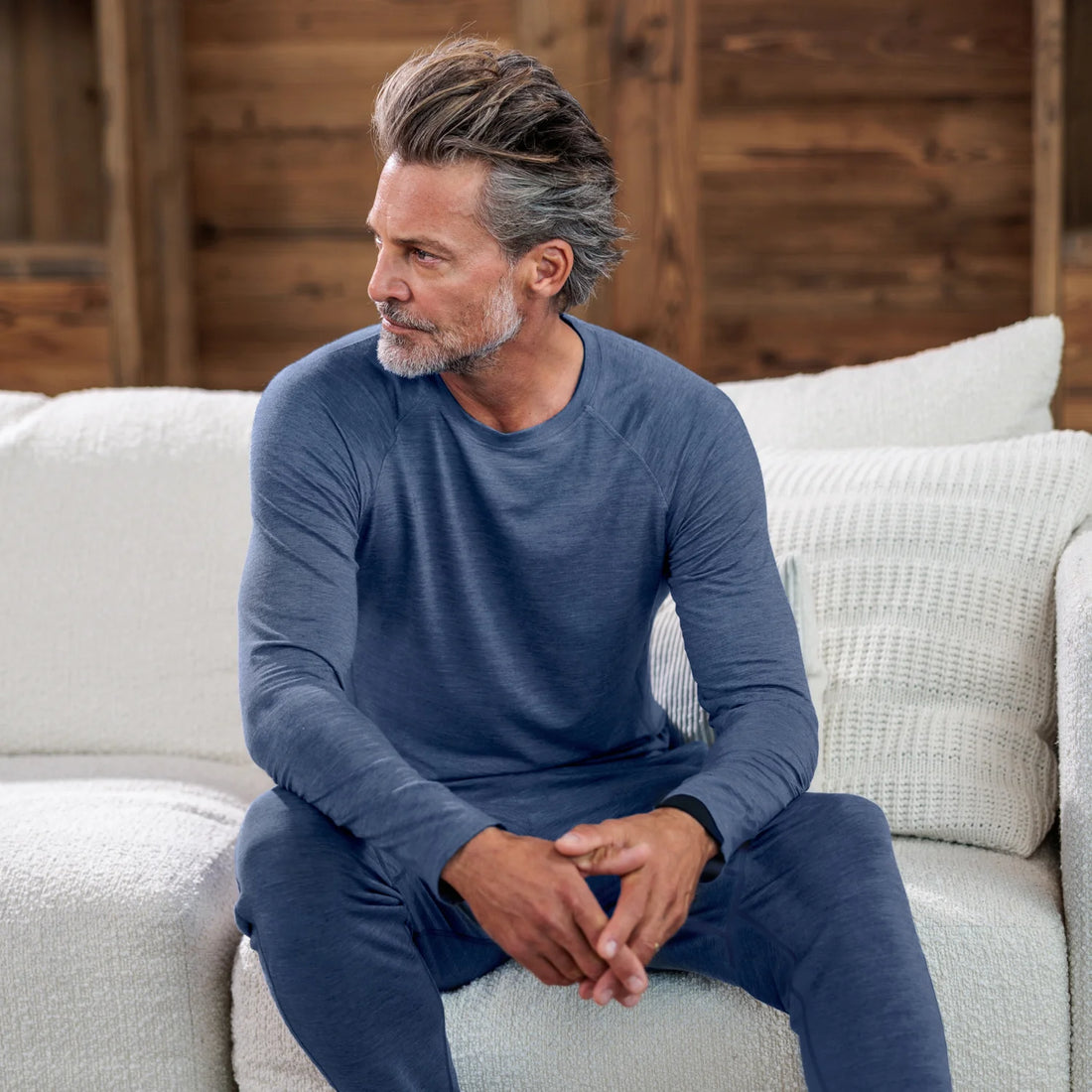 Thermal pajamas mens || Blue melange