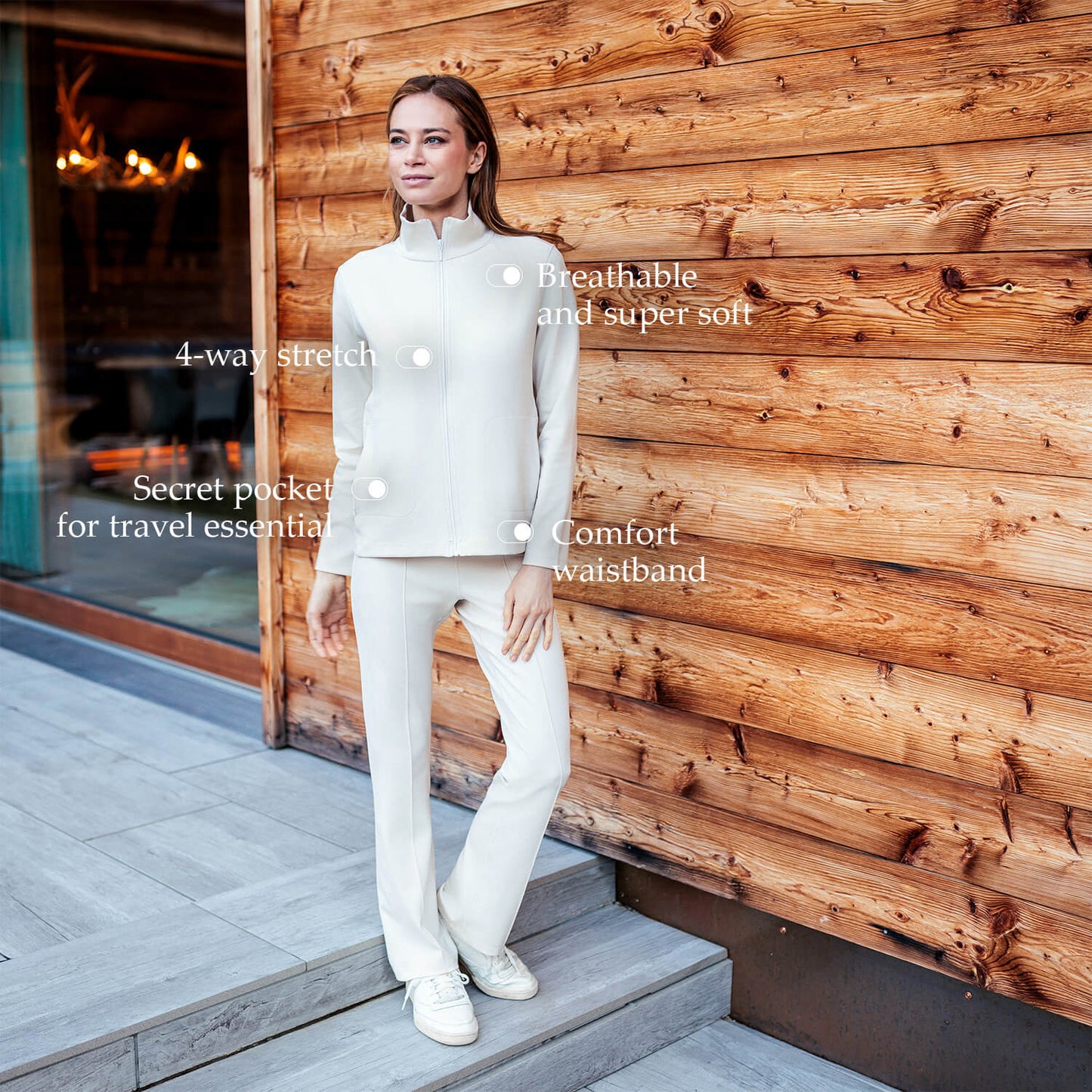 Comfortable travel pants women || Sandstone