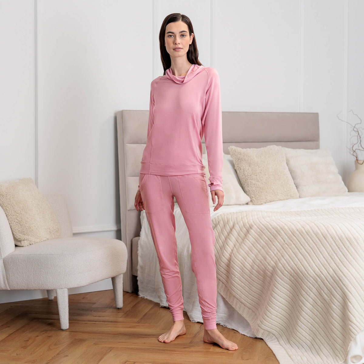 Gift set winter pajamas women || Rose mist
