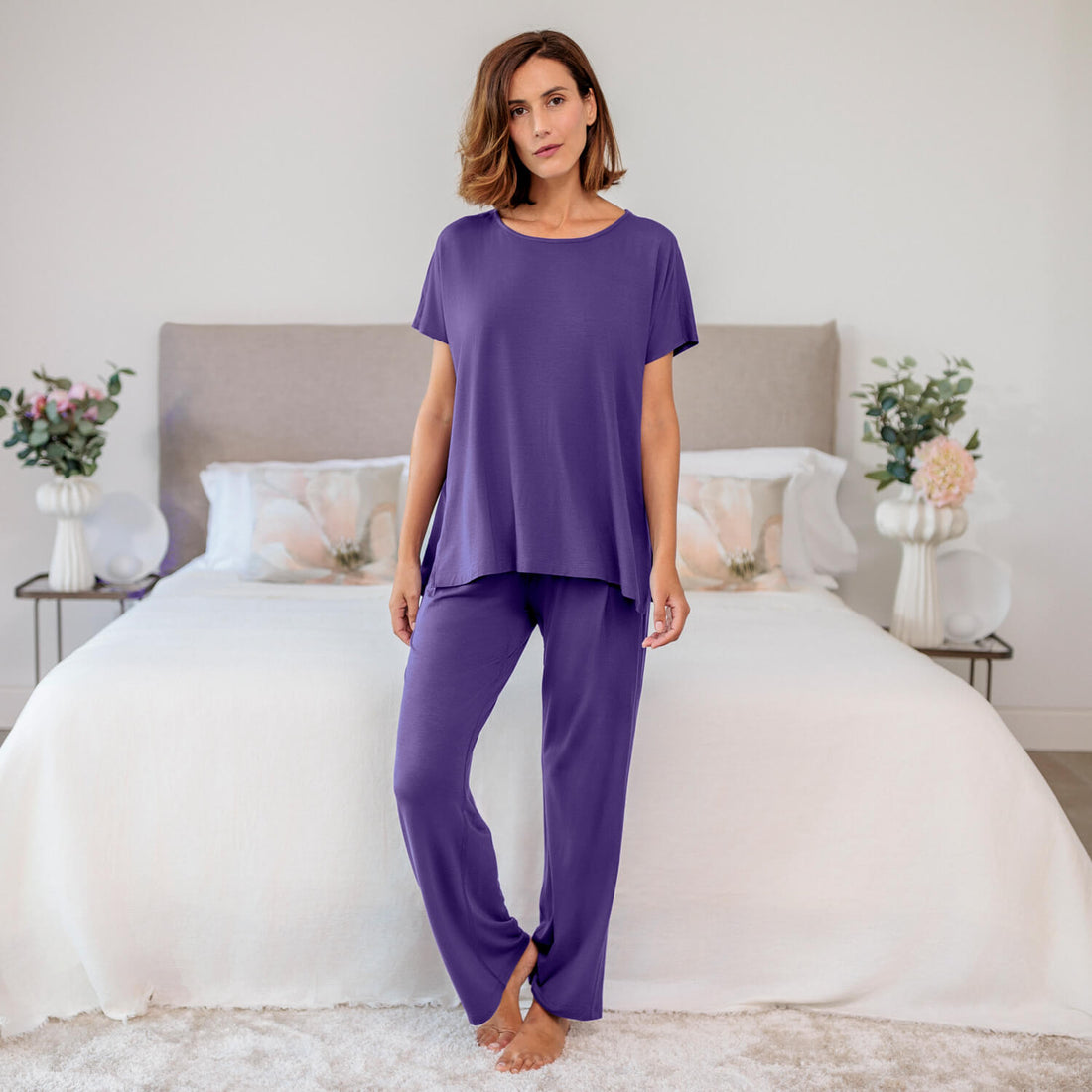 Wide sleep t-shirt || Deep purple