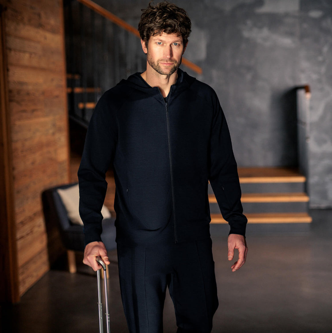 Travel jacket men || Navy blue