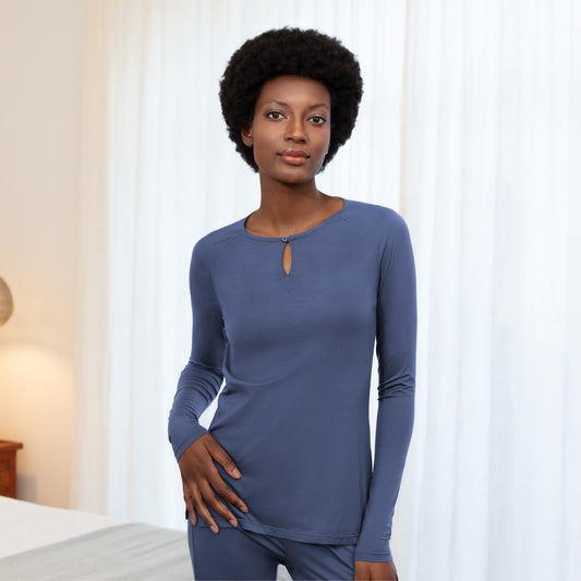 Cooling nightwear for women || Coastal blue