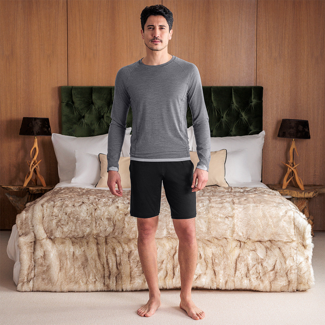 Thermal pajamas mens || Dark grey melange